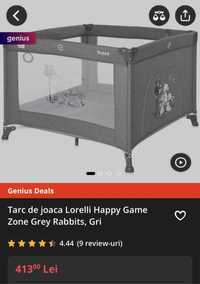 Tarc de joacă Lorelli Happy Game Zone Grey Rabbits, Gri