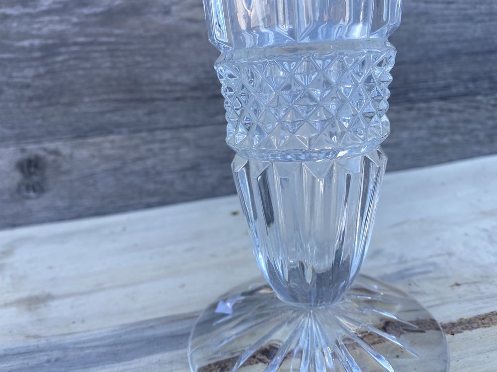 Италианска кристална ваза с месингов обков