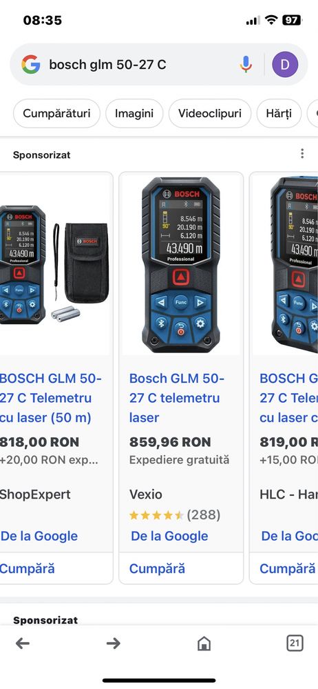 Telemetre Bosch Glm 40/Glm 50-22/Glm 50-27C/Glm 100-25 C