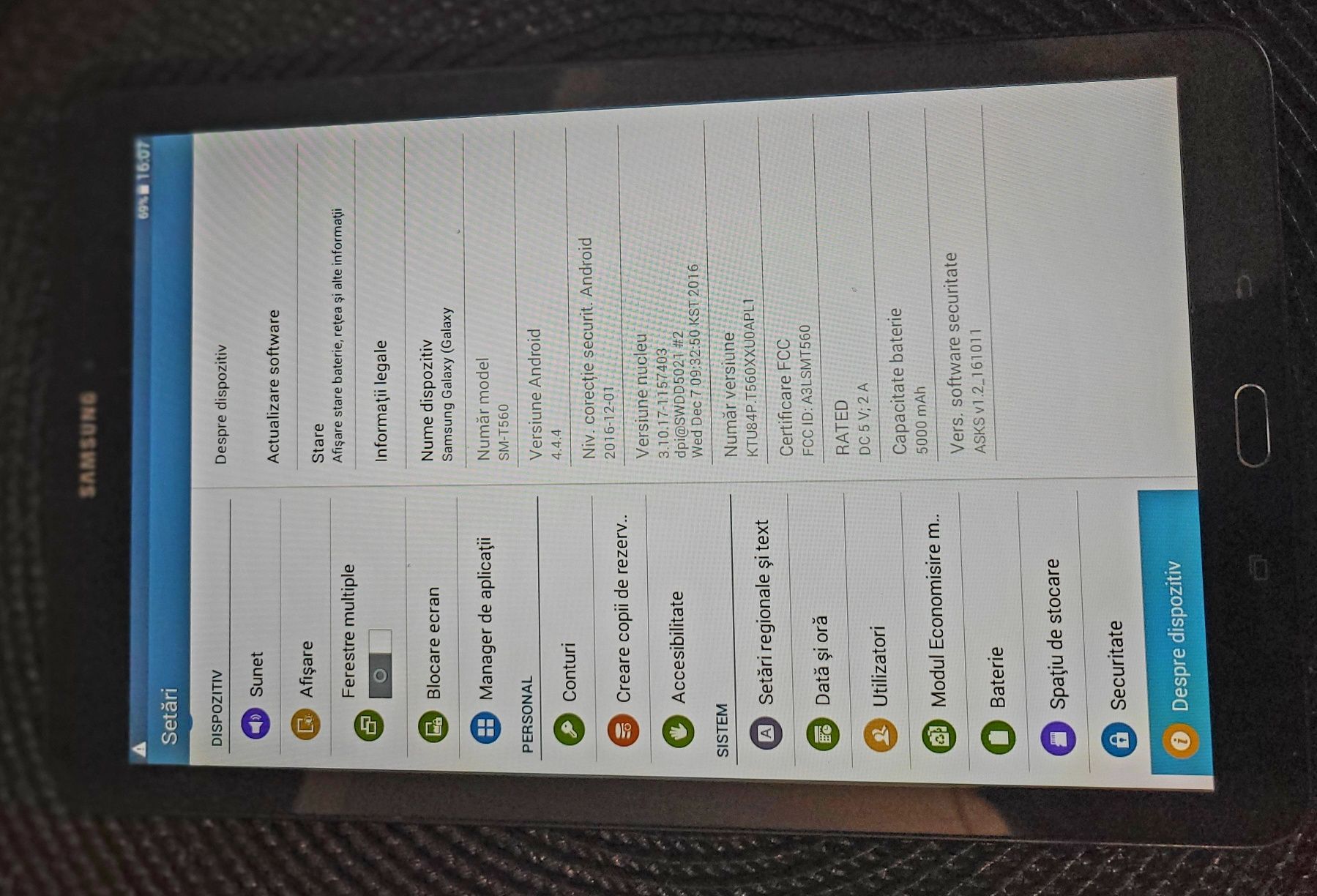 Tableta Samsung Galaxy Tab E T560, 9.6", Quad-Core 1.3 GHz, 1.5GB RAM,