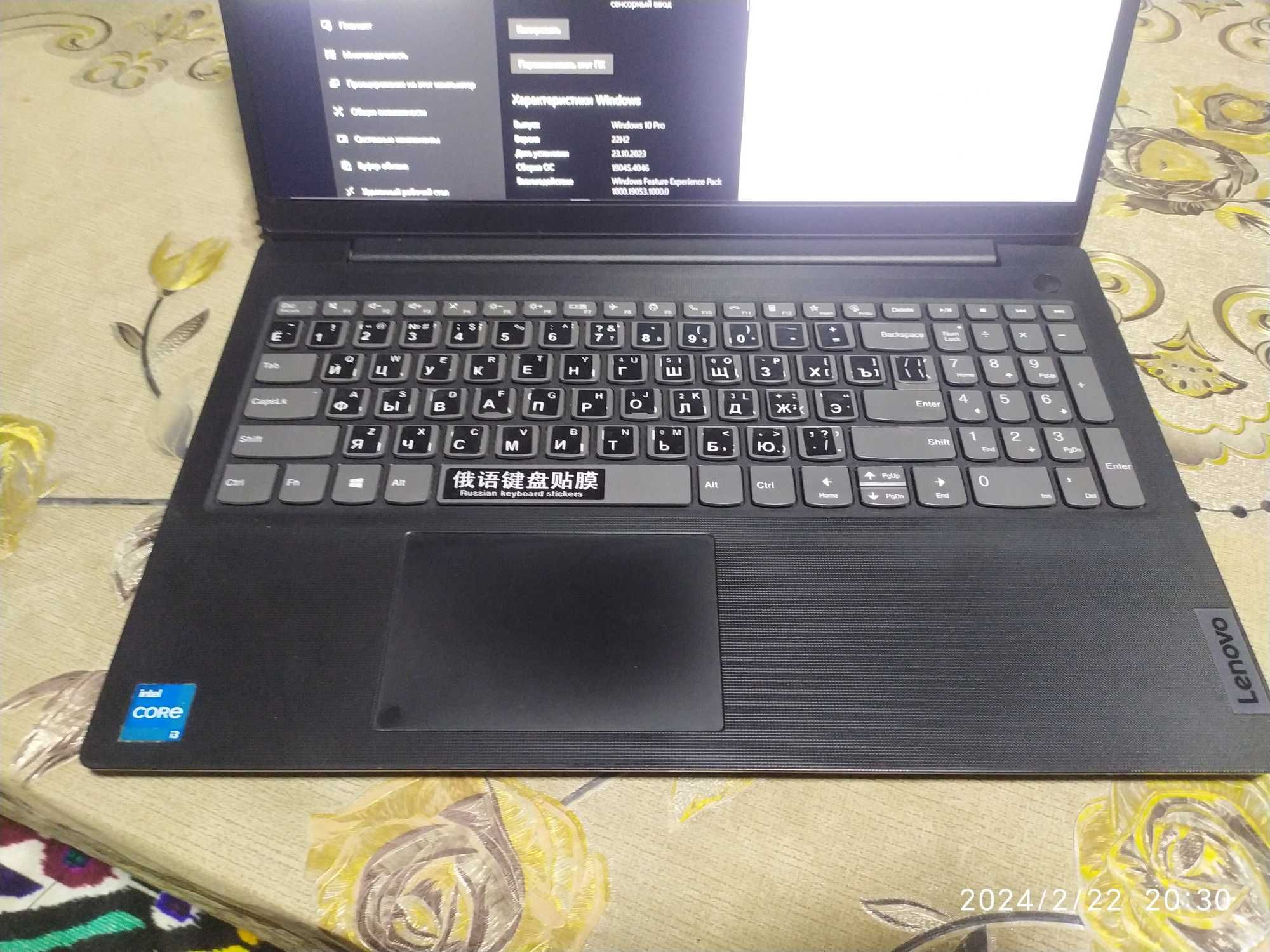 Lenovo, core: i3, ram: 8 GB, xotira: 256 GB