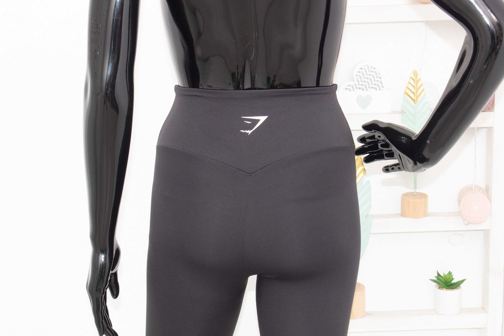 Gymshark дамски черен клин висока талия за фитнес и спорт S