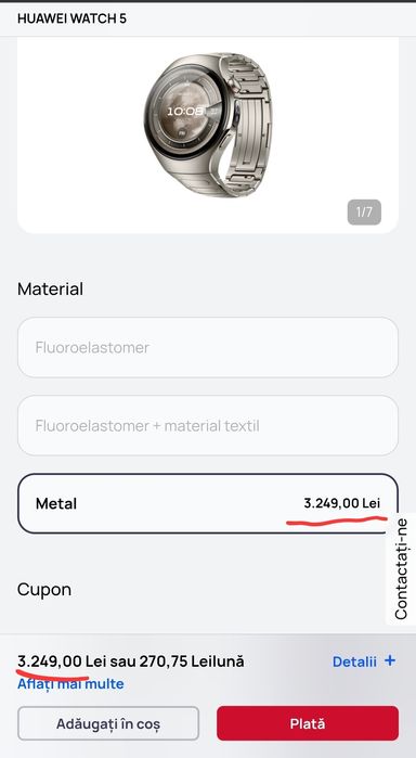 Vând HUAWEI Watch 5 Titan