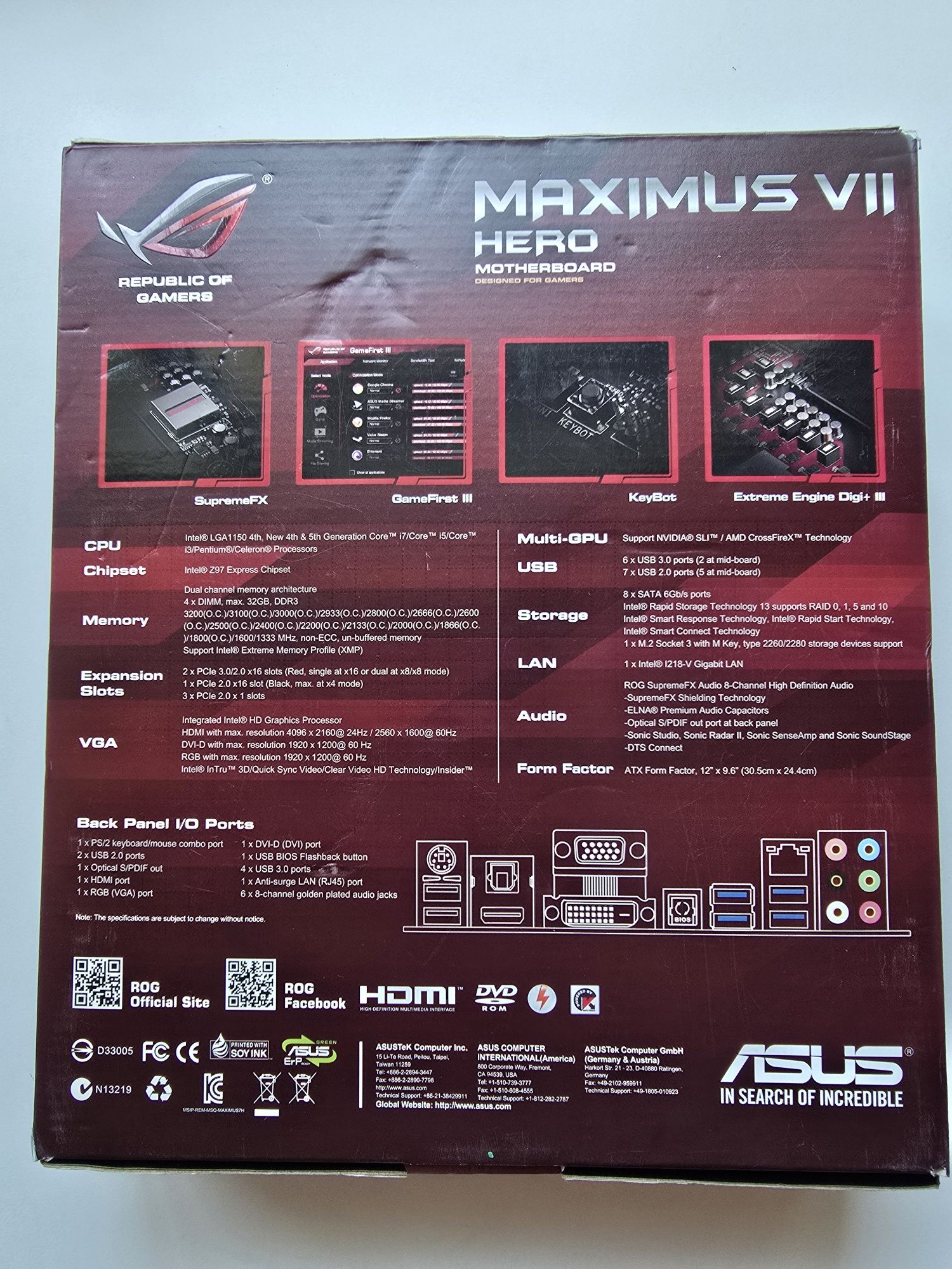 Placa de baza Asus Maximus VII Hero