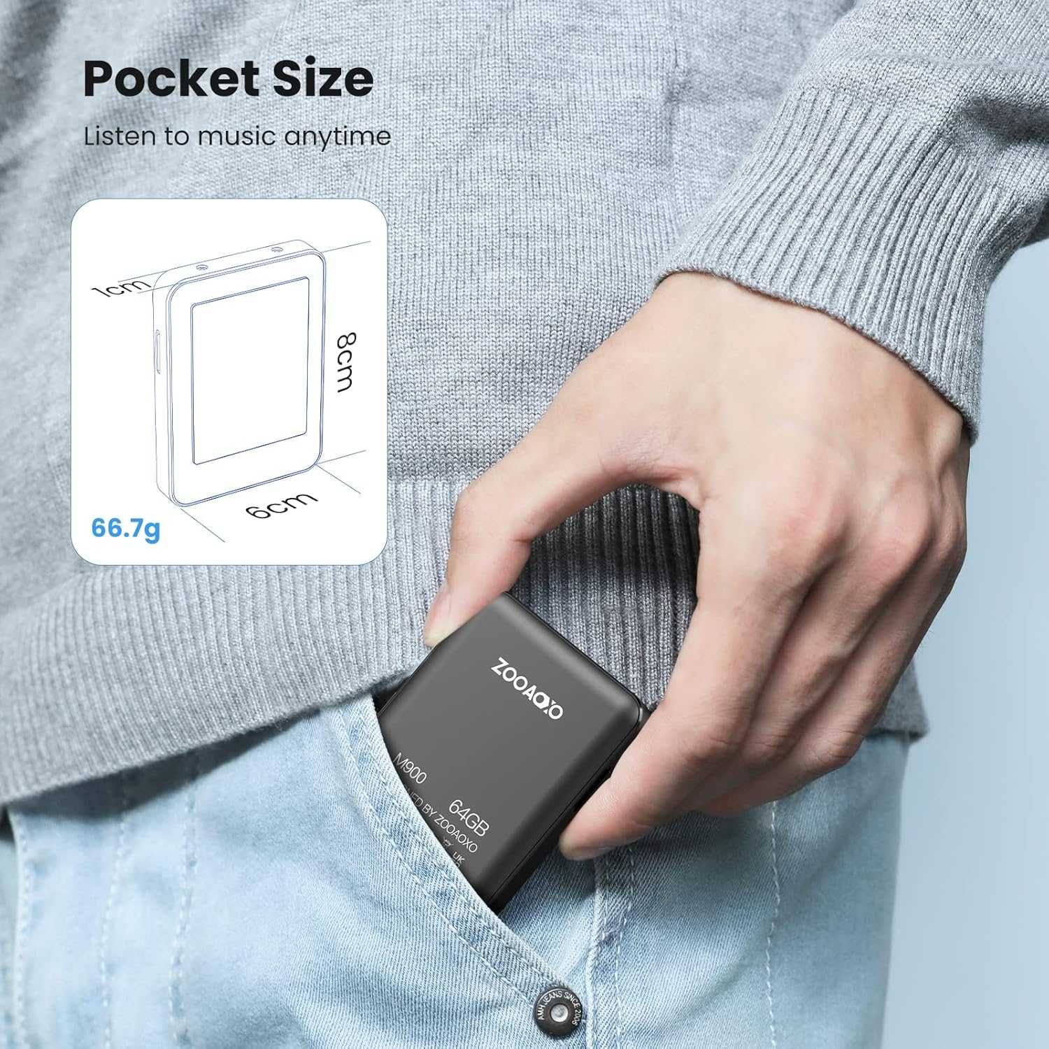 64GB/128GB MP3 плейър с Bluetooth от ZOOAOXO M900