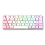 Tastatura mecanică RGB 60%, alb-roz