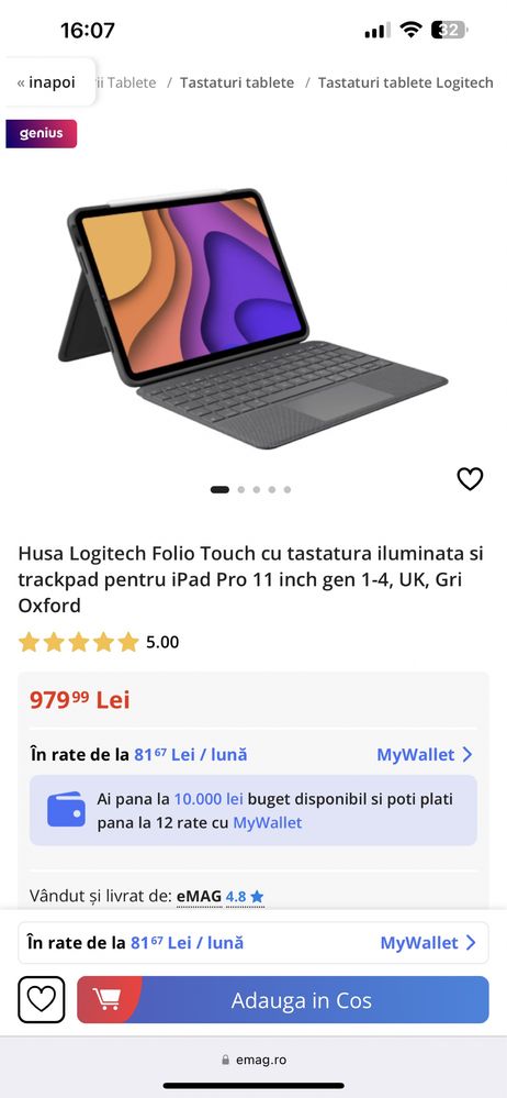 Husa Logitech Folio Touch