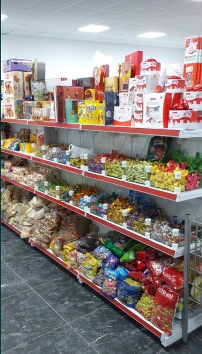 Стеллаж металлические полки для магазина витрины прилавки овощной чипс