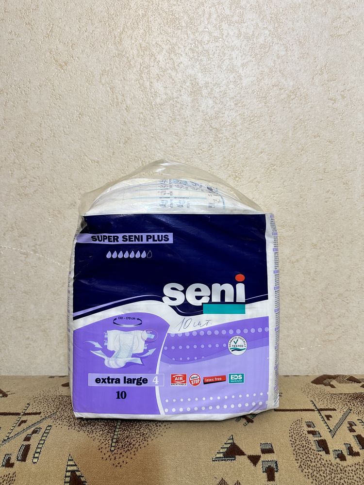 Подгузники для взрослых  Seni , размер XL 10 шт. 5000 тг