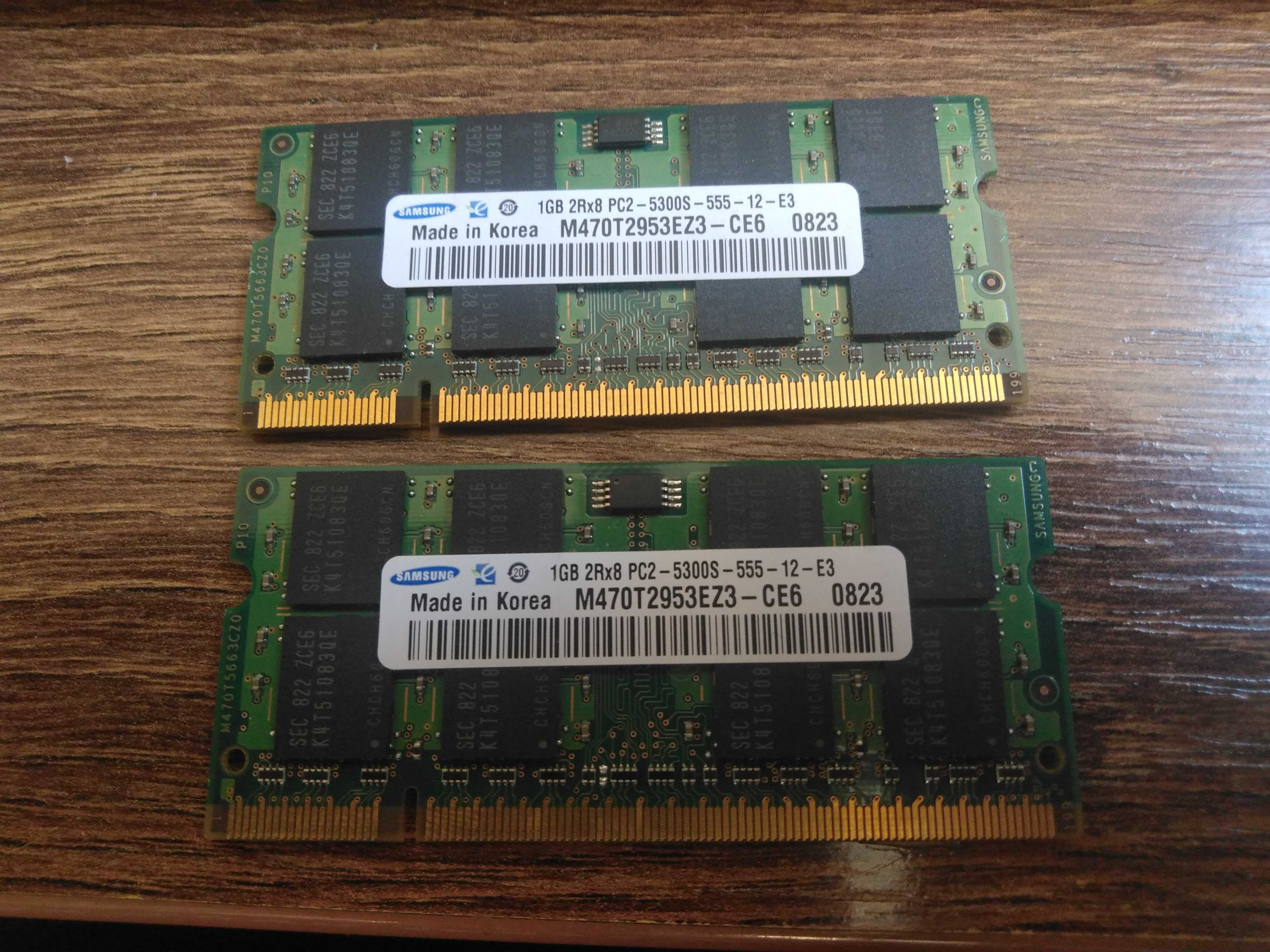 Kit SODIMM DDR2 Samsung 2GB (2x1GB), 667Mhz, PC2-5300S, CL5, 1.8v