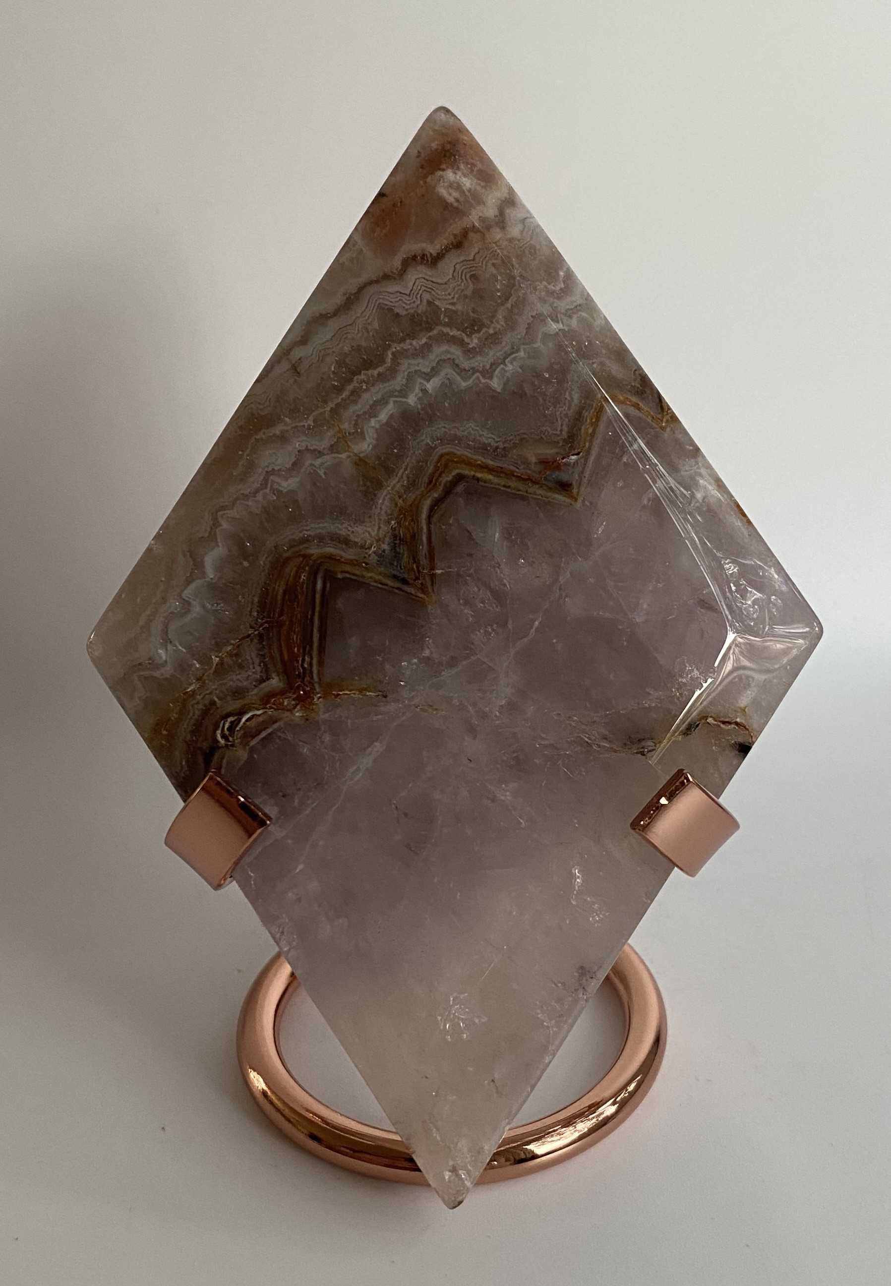 Cristale/Minerale-Simbiot Agata/Ametist-romb din piatra semipretioasa