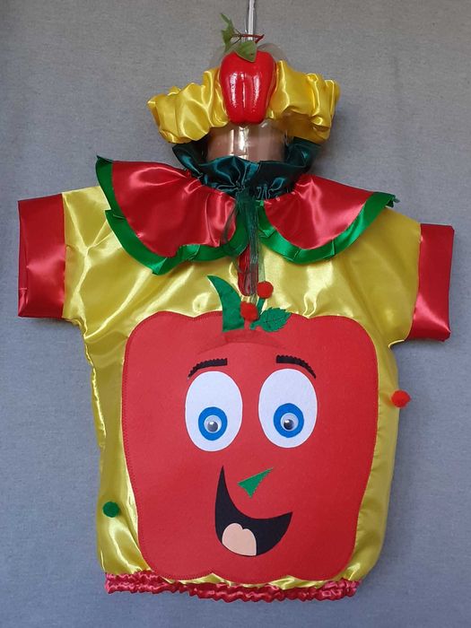 Costum Ardei gras rosu pentru copii,varste cuprinse intr 3 si 13 ani