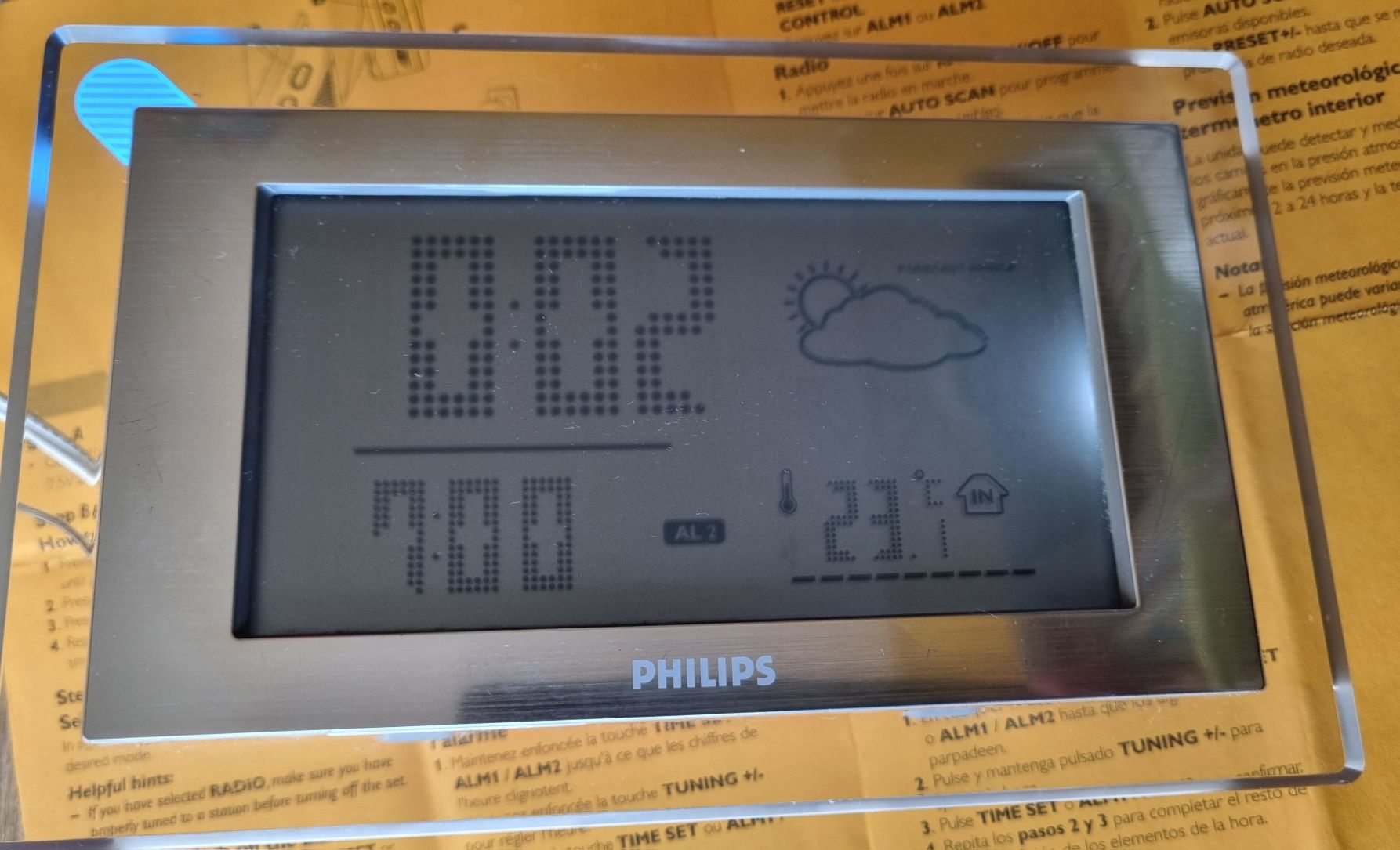 Употребяван Радиочасовник с прогноза за времето Philips