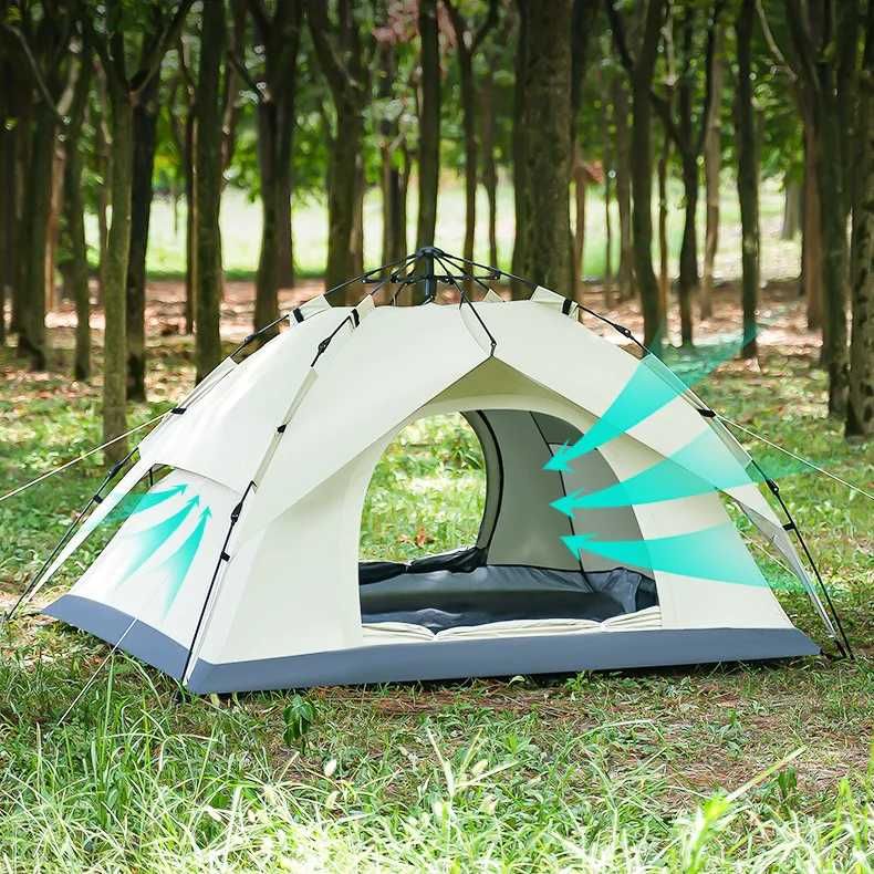 Cort camping 3-4 persoane cu deschidere automata pop-up, impermeabil