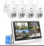 Wi- Fi NVR Hiseeu с 3Tb. HDD Монитор 12" и 4бр IP Камери 5 Mp PTZ IP66