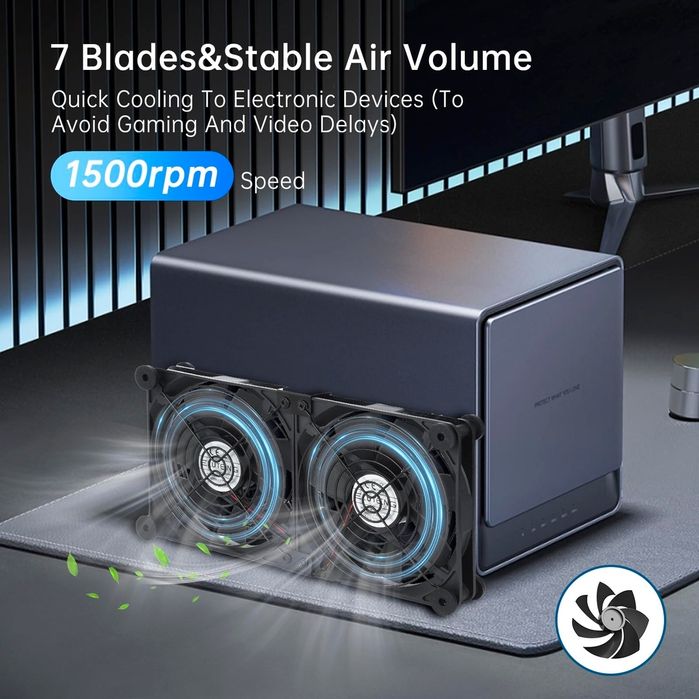 Ventilator cooler USB ELUTENG 140 mm, 5V, 3 viteze, pentru PS, laptop