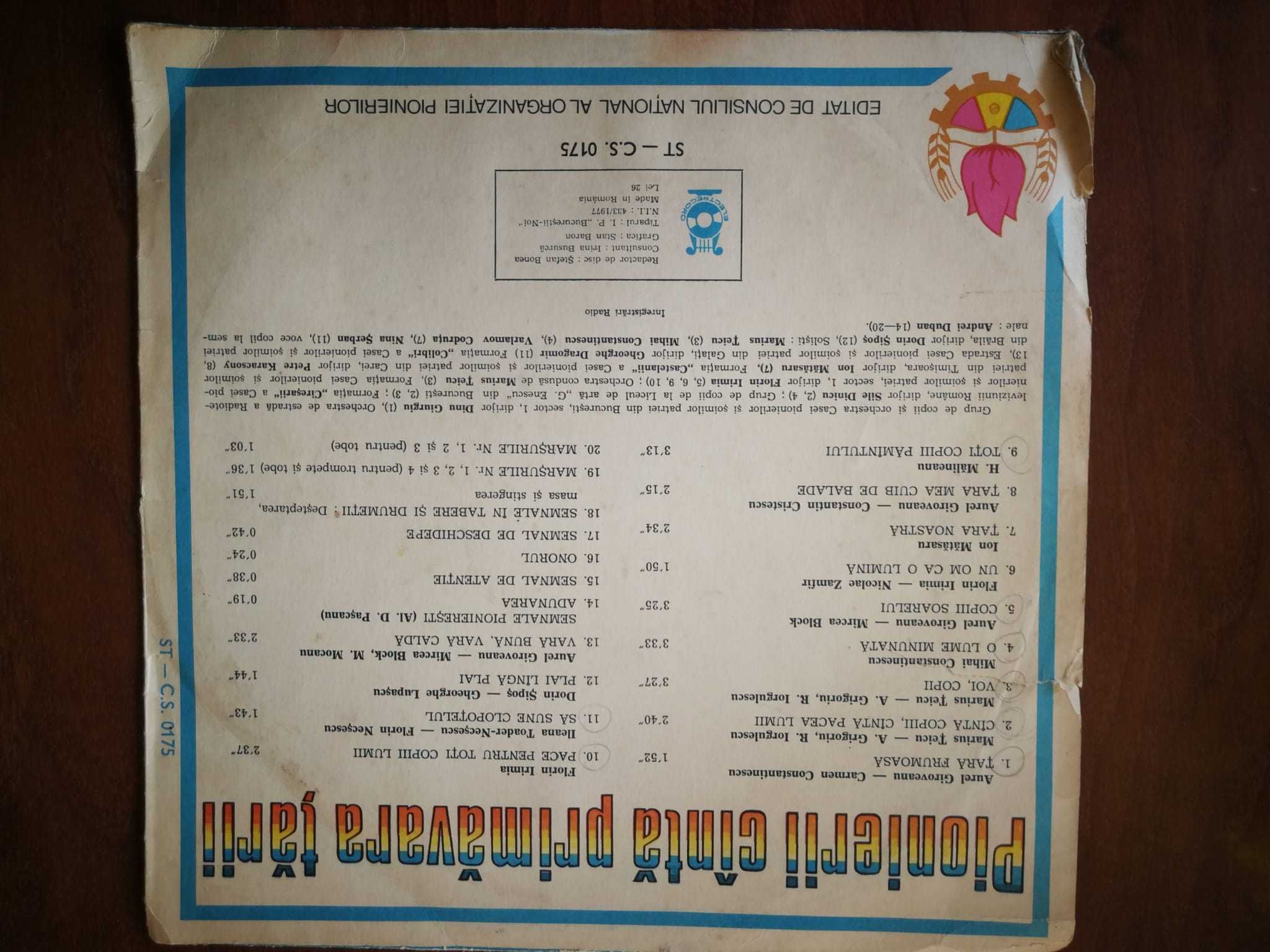 Disc Vinil/Vinyl Pionierii canta primavara tarii