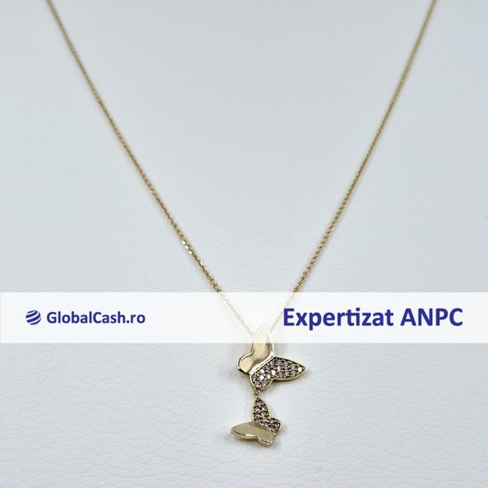 Lant cu pandantiv din aur de 14k, 3.06g | GlobalCash.ro #LU28393