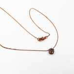 Lant + Pandantiv din aur roz de 18K cu diamante naturale negre