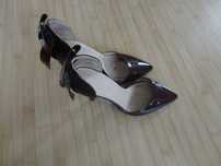pantofi din piele naturala lacuita grena toc 12 cm, marimea 39