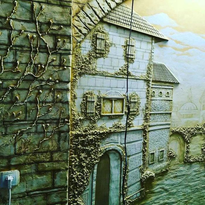 Скалы арт бетон камень. Барельеф  роспись стен картины и зеркала