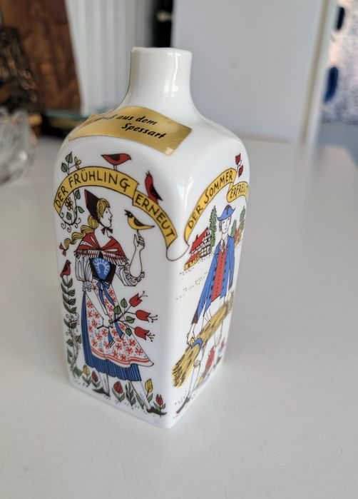 Decantor portelan Bavaria, decor patru anotimpuri