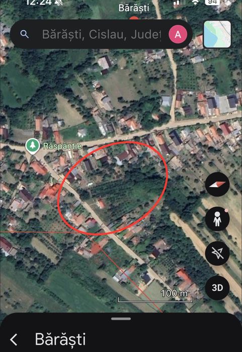 Teren 3700 mp cu casa batraneasca in Comuna Cislau ,sat Barasti