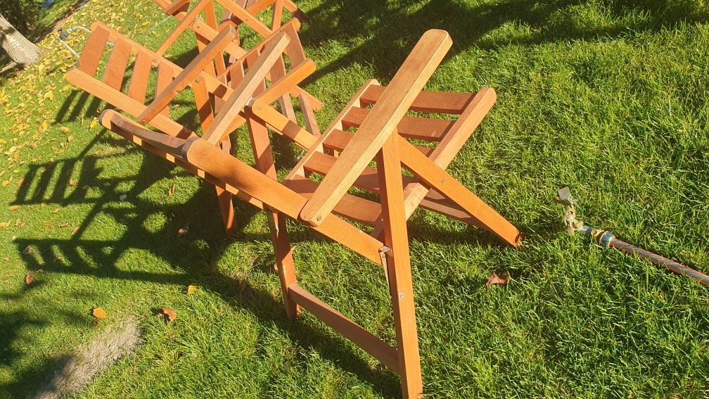 Scaune de gradina pliabile, 6 buc, lemn masiv tec