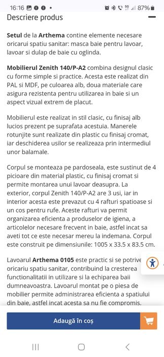 Dulap baie cu oglinda, chiuveta, baterie, dulap in stare foarte  buna