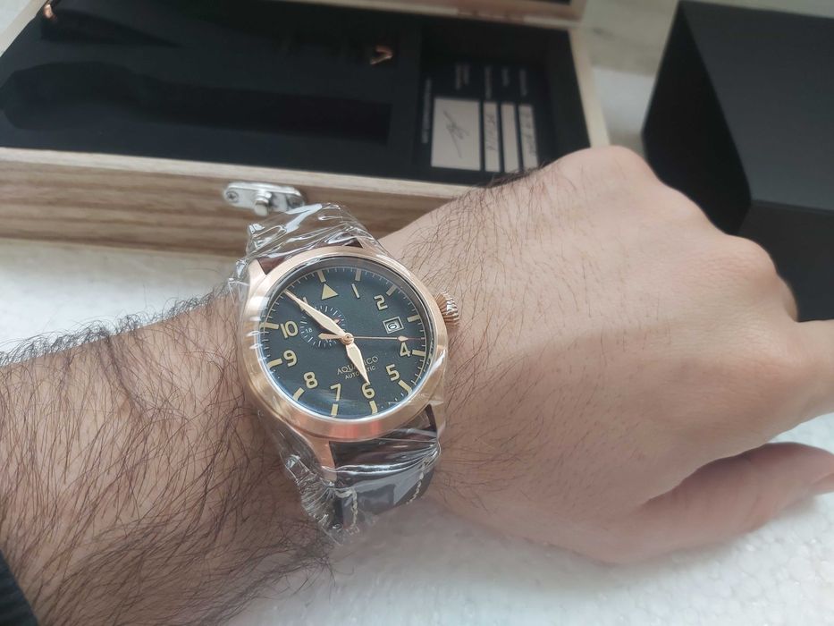 Ceas bronz Aquatico Big Pilot NH37 geam safir