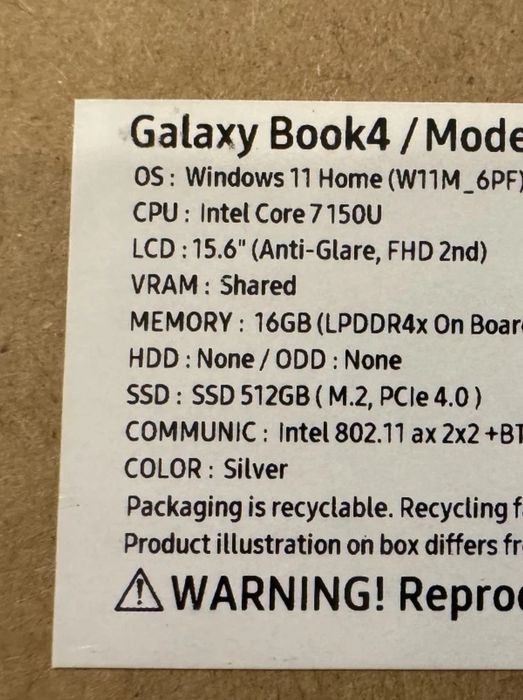 Samsung galaxy book 4 Ultra 7 / 16 / 512 GB / 15.6"