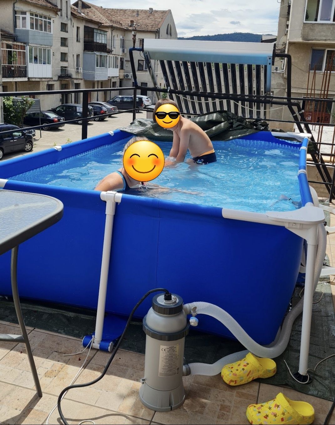 Piscină copii cu sistem de filtrare a apei și pompă electrică 3kw