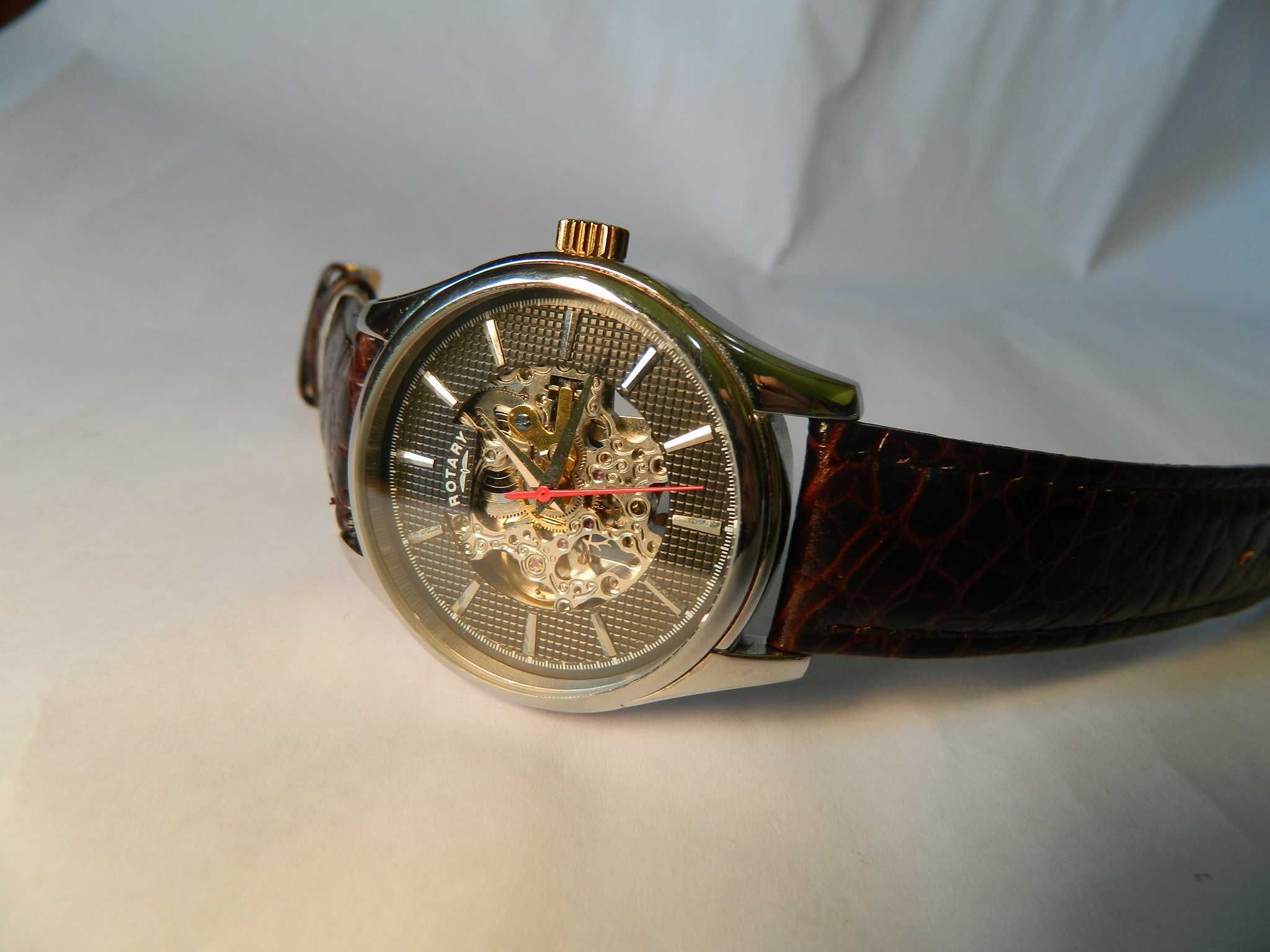 Ceas barbatesc automatic ROTARY , skeleton cod R1