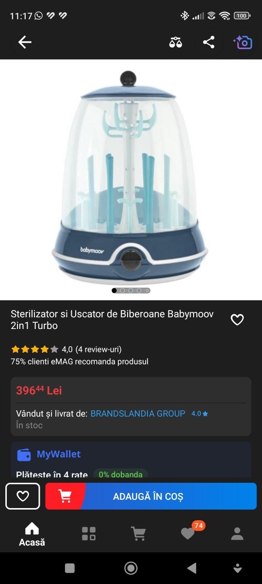 Sterilizator și uscător de biberoane