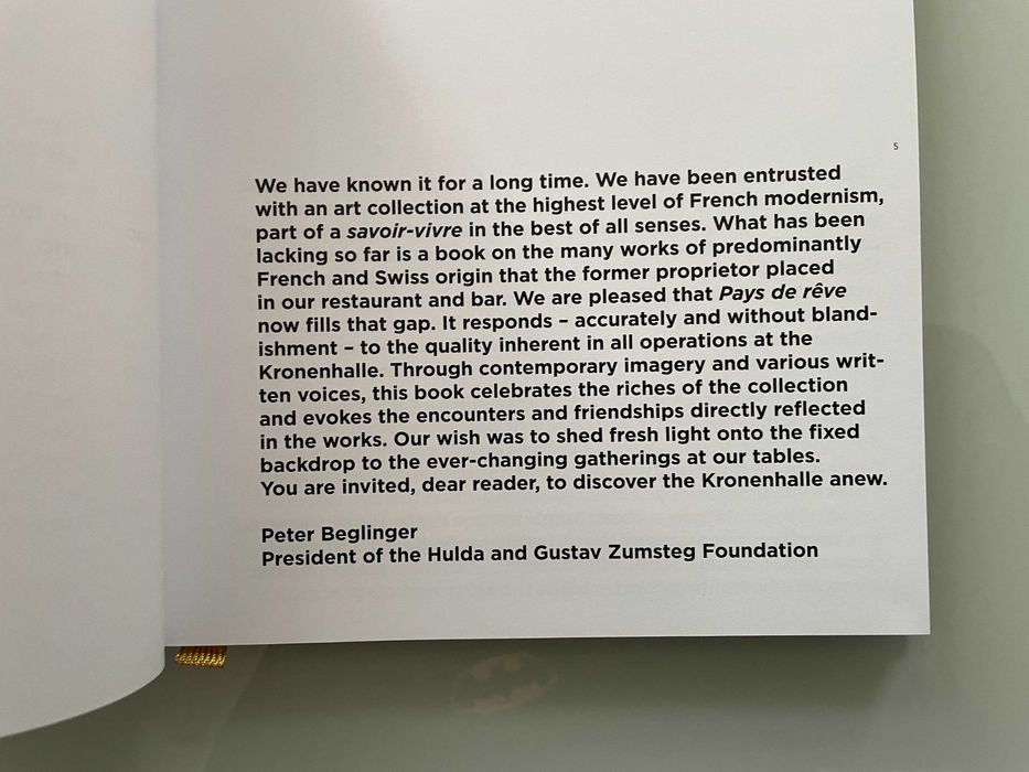 Pays de rêve The Art of the Kronenhalle Zurich - carte volum arta