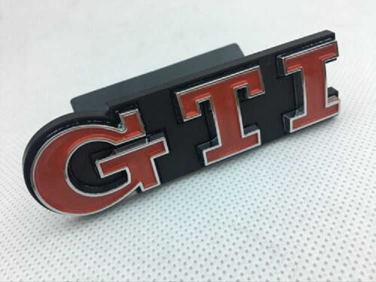 3D Метална емблема за предна решетка GTI Хром/Червена