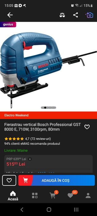 Fierăstrău pendular Bosch Professional  GST 8000 E
