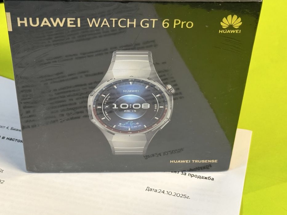 ЗАПЕЧАТАН 46mm Huawei Watch GT 6 Pro | GT6 Yettel Гаранция 2027 Titan