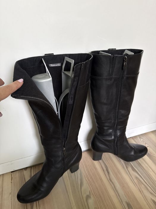 Ботуши естествена кожа на ток Tamaris