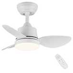 Ventilator de tavan cu iluminare și telecomandă, 61 cm,alb LED 1500 LM