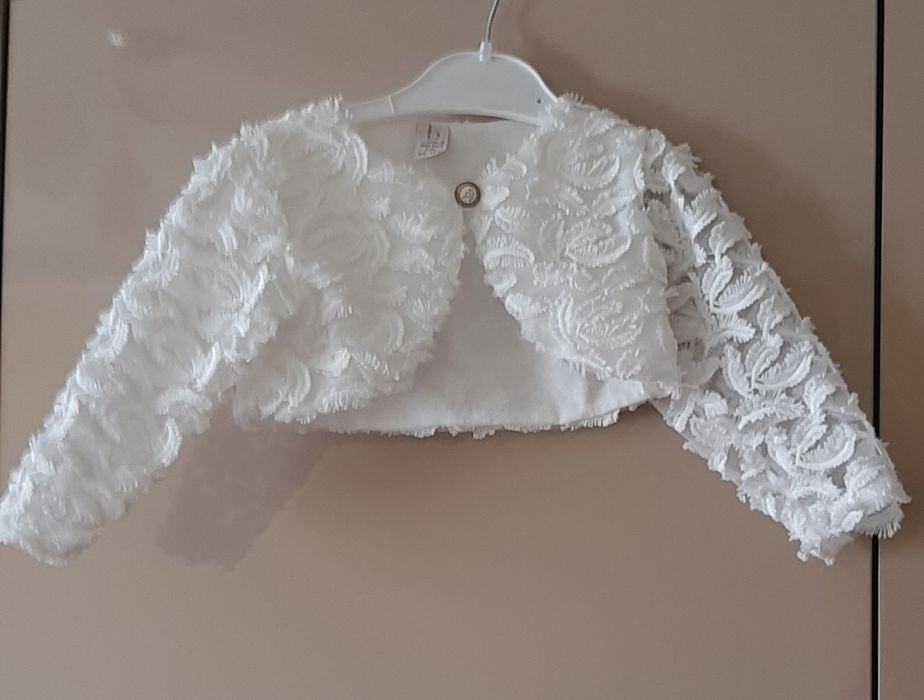 Set rochie alba si bolero, marimea 80