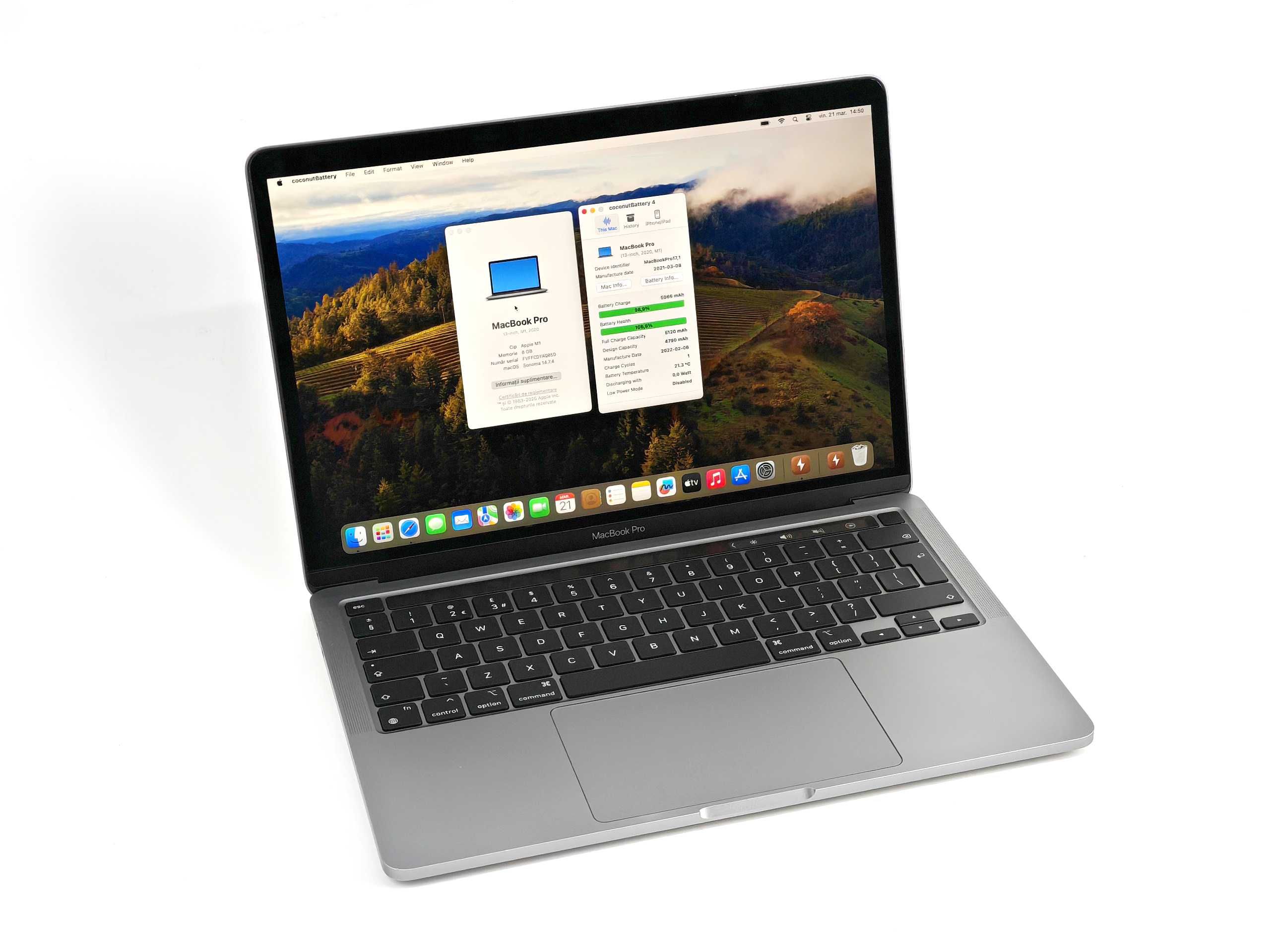 Macbook Pro A2338 (13-inch 2020, M1) 8GB, 256GB SSD, Gray, OS Sonoma