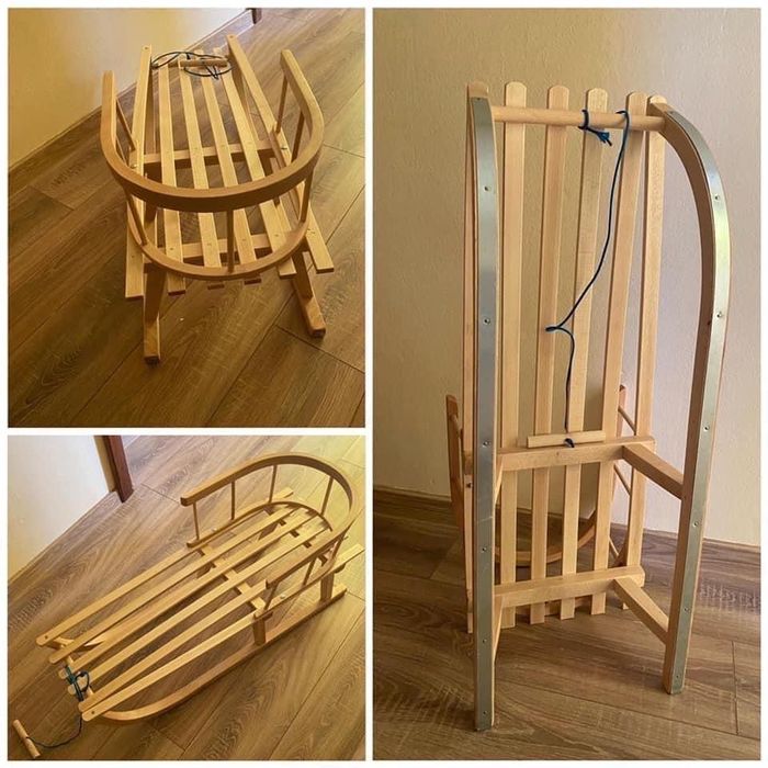 Sanie din lem cu spatar detasabil noua