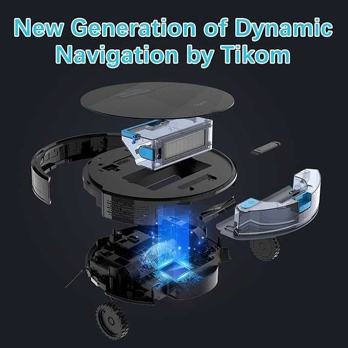 Прахосмукачка-робот Tikom G8000 Pro и Mop, 4500Pa, до 150 мин, App