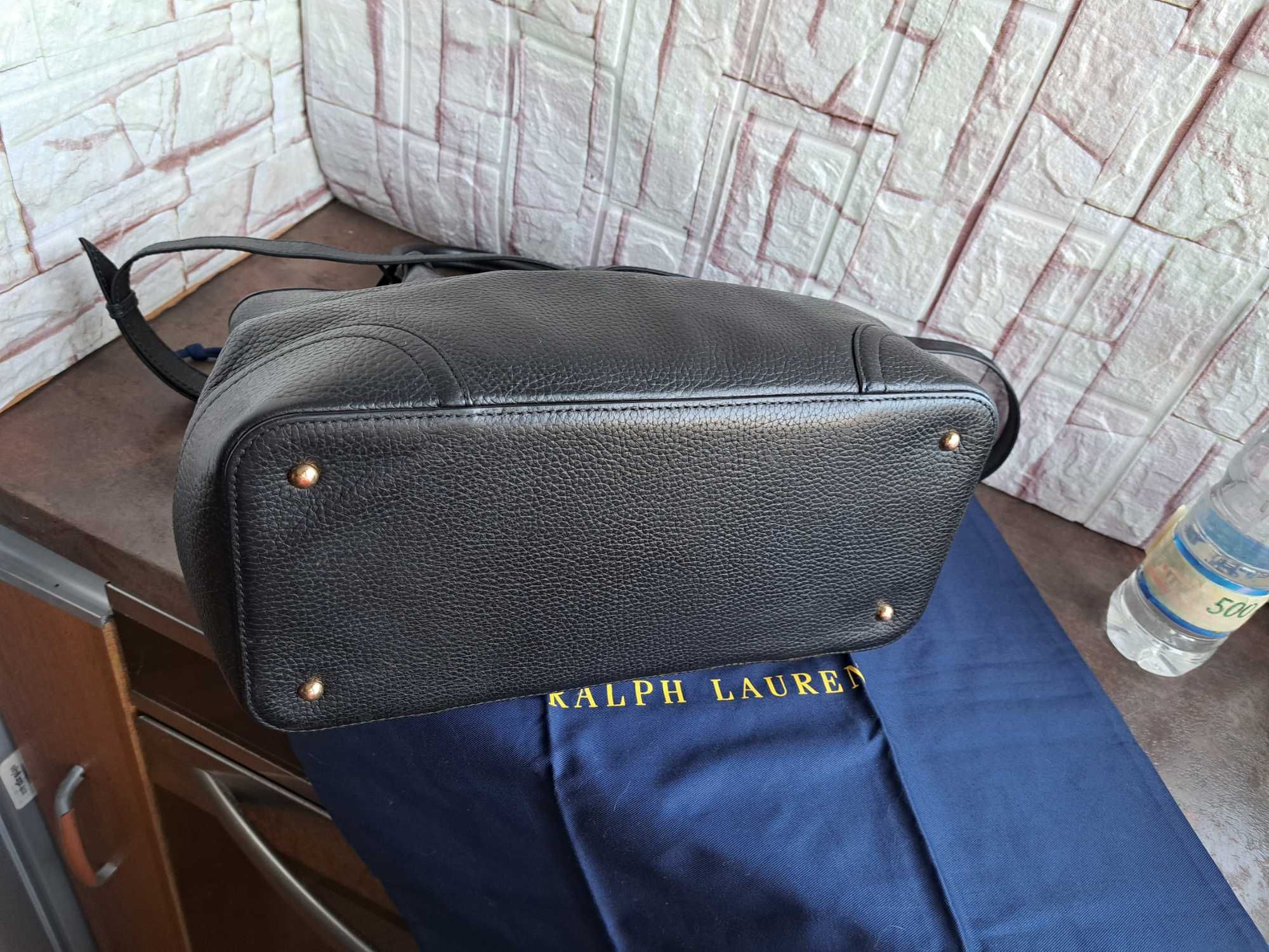 Ralph Lauren черна чанта -естествена кожа