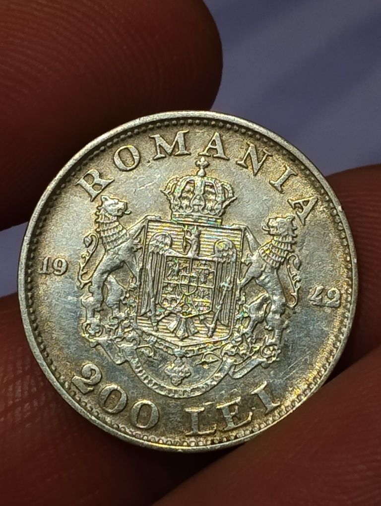 Monedă 200 lei 1942 România Mihai I