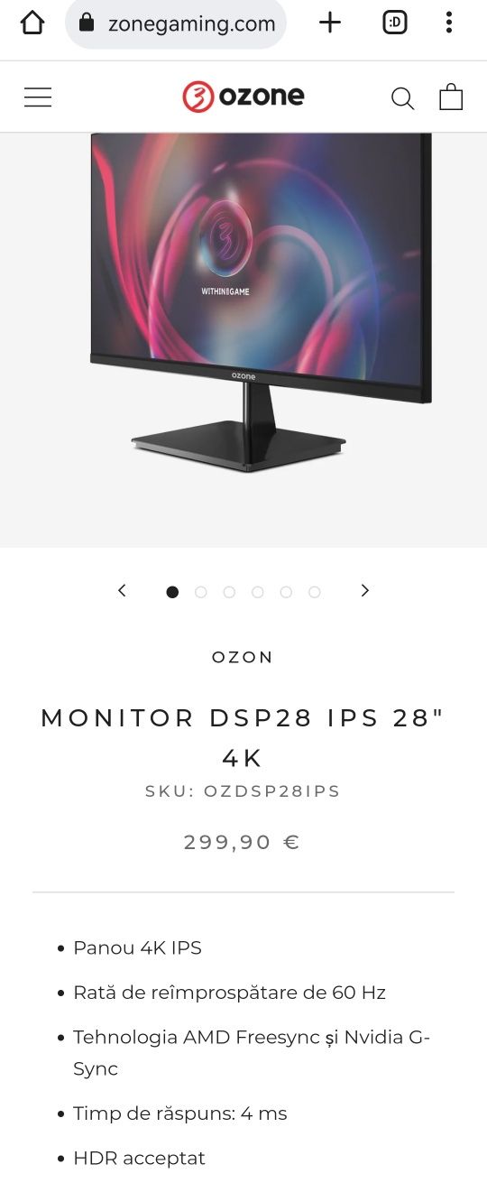 Monitor  OZON DSP28 IPS 28" 4K
MONITOR DSP28 IPS 28" 4K DSP28 IPS 28"