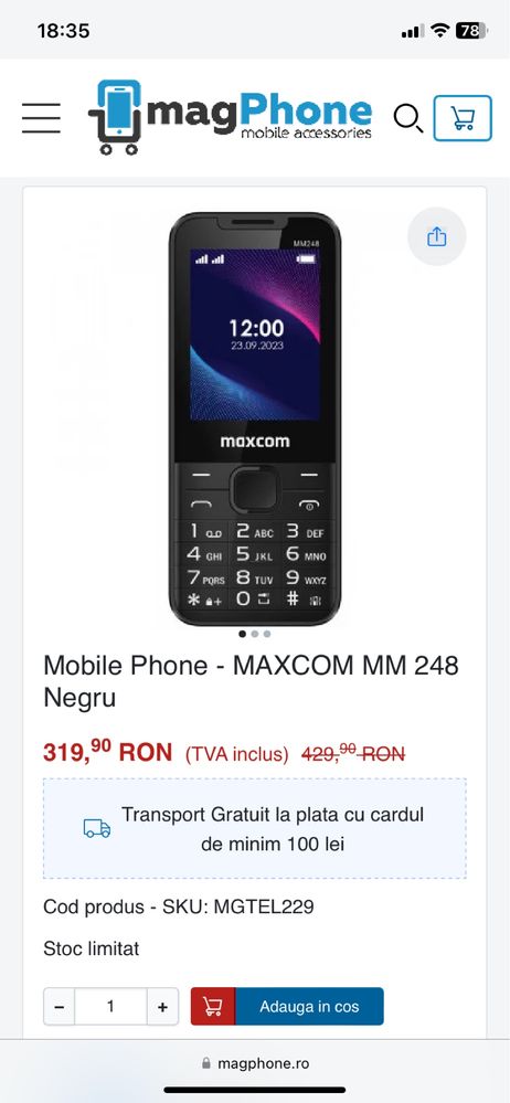 Vand telefon MAXCOM MM 248