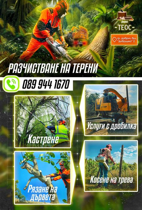 Рязане на опасни дървета с автовишка