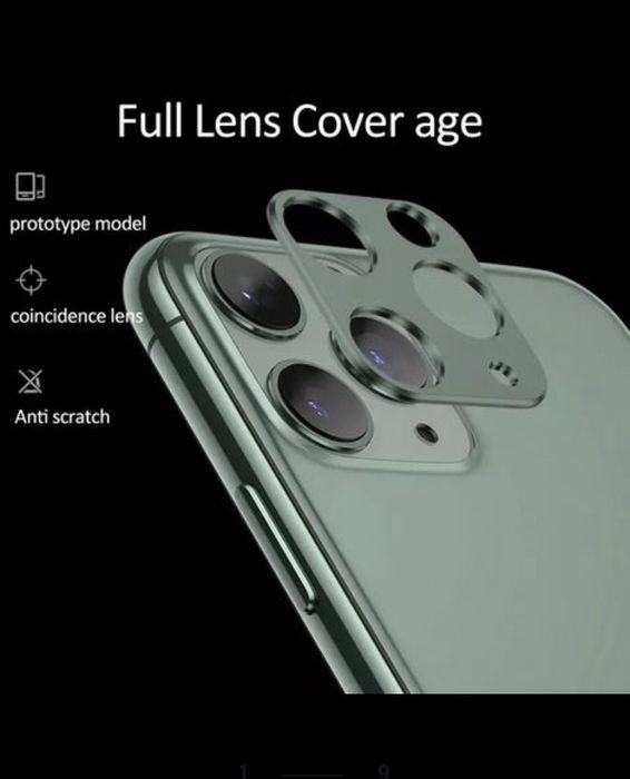 Алуминиев ринг и стъклен протектор за камерата за IPhone 12,11 Pro Max